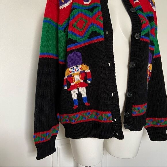 Croft & Barrow classic vintage Nutcracker Christmas ugly sweater cardigan - Picture 12 of 14